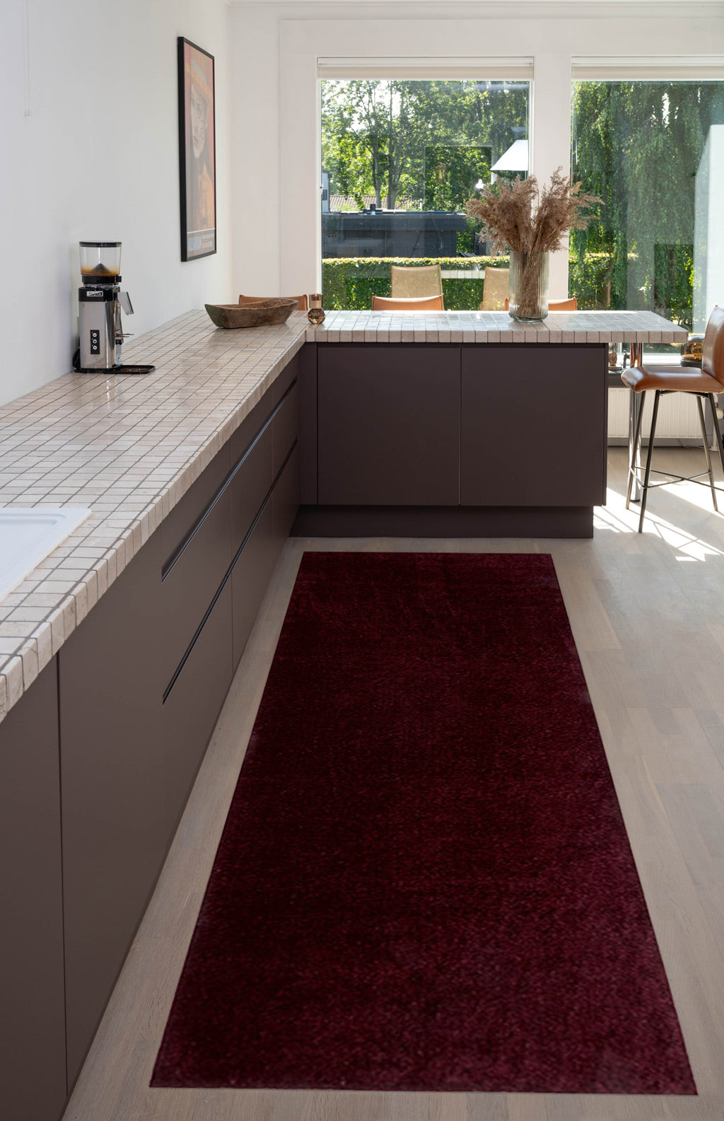 Neuheit - FUSSMATTE 100 X 300 CM - UNI COLOR BORDEAUX