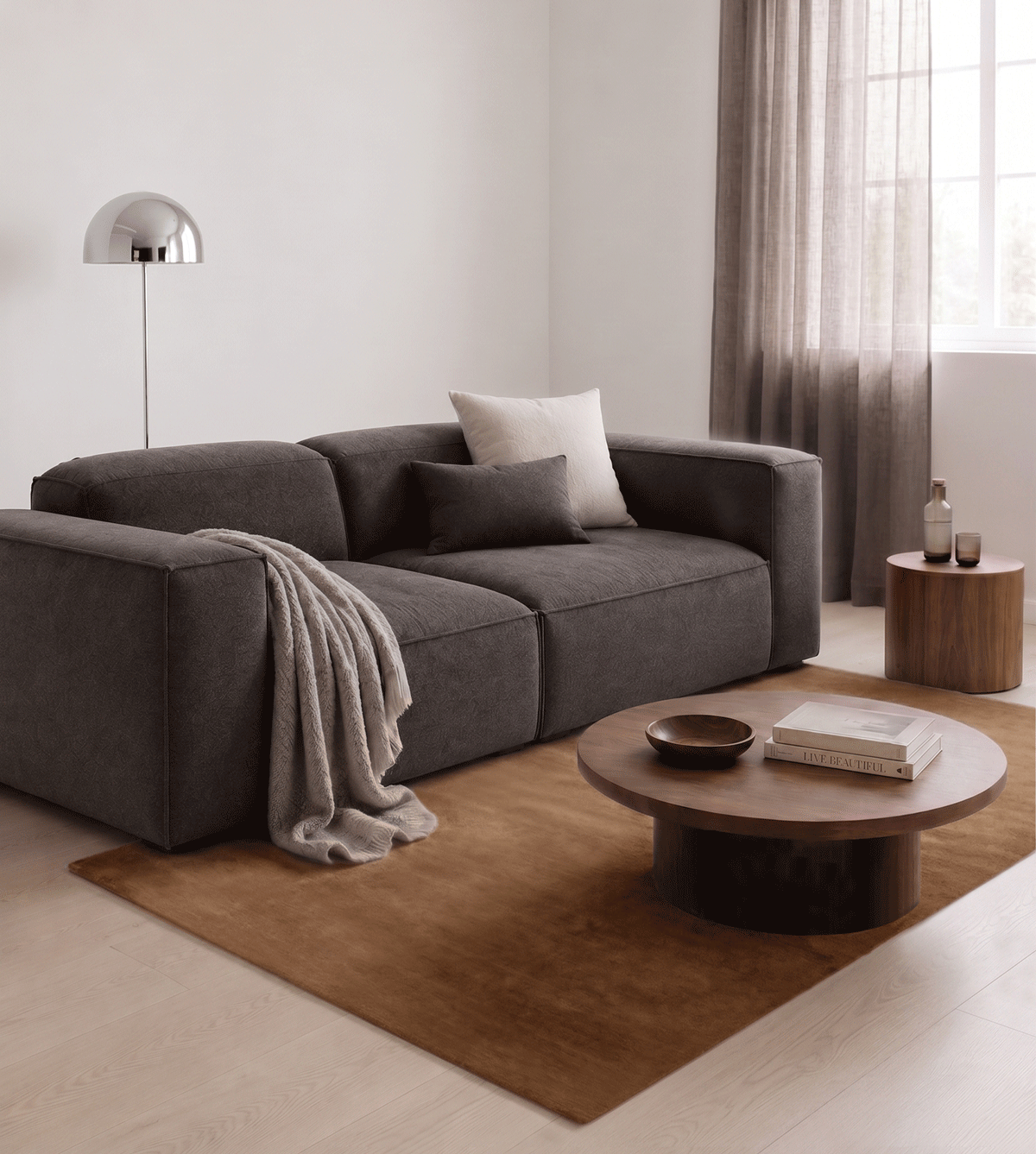 TEPPICH 140x200 cm - UNICOLOR Cognac
