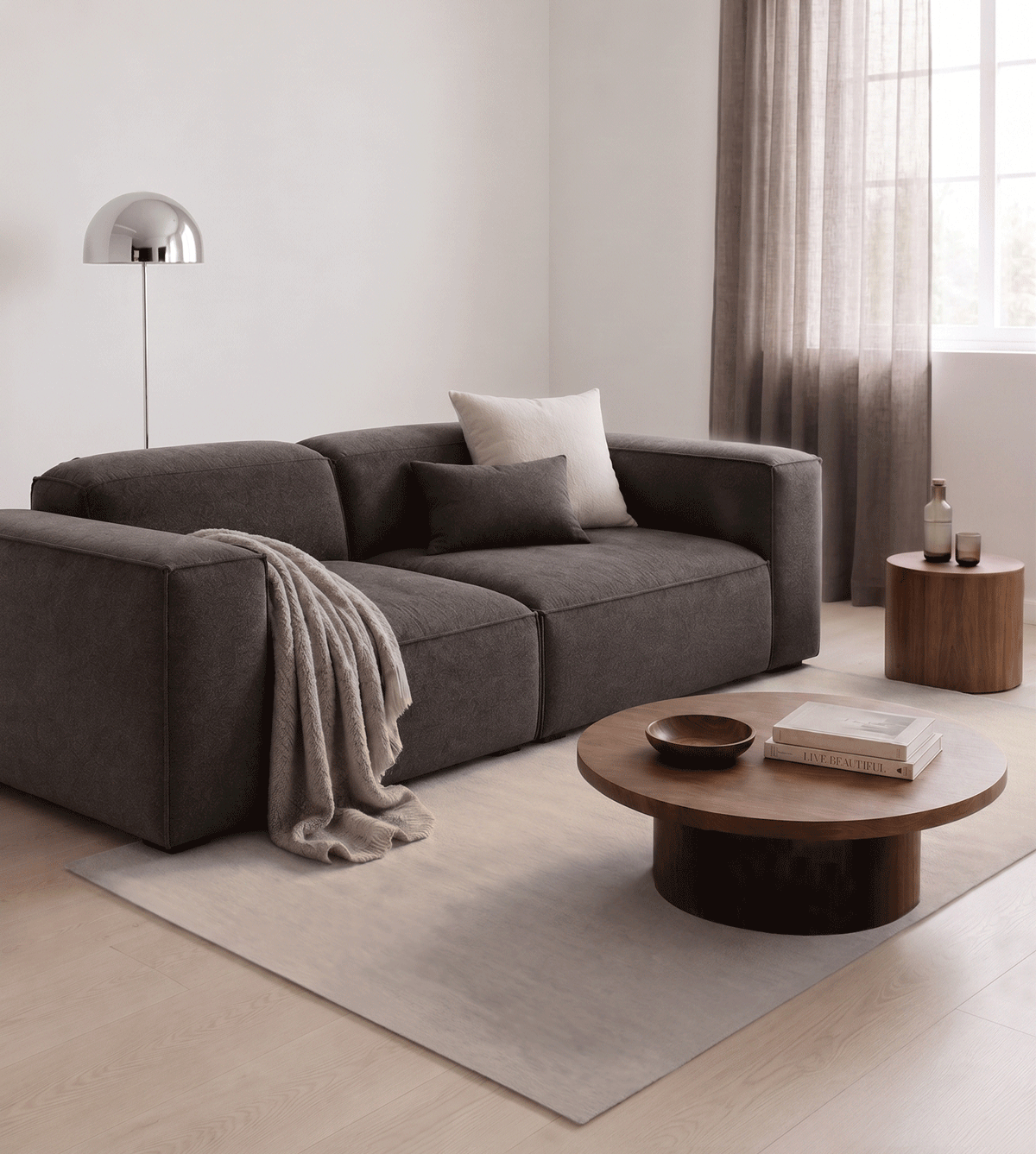 TEPPICH 140 x 200 cm - UNICOLOR IVORY