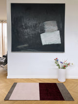 Neuheit - FUSSMATTE STRIPES - Bordeaux/Rose/Sand