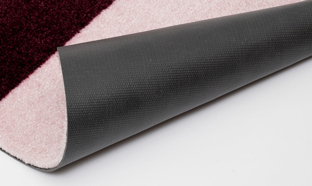 Neuheit - FUSSMATTE STRIPES - Bordeaux/Rose/Sand