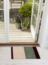 Neuheit - FUSSMATTE STRIPES - Grün/Ivory/Bordeaux