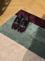 Neuheit - FUSSMATTE STRIPES - Grün/Ivory/Bordeaux