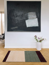 Neuheit - FUSSMATTE STRIPES - Grün/Ivory/Bordeaux