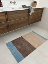 Neuheit - FUSSMATTE STRIPES - Ivory/Sand/Blau