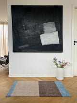 Neuheit - FUSSMATTE STRIPES - Ivory/Sand/Blau