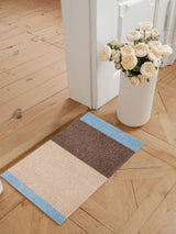 Neuheit - FUSSMATTE STRIPES - Ivory/Sand/Blau