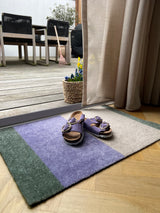 Neuheit - FUSSMATTE STRIPES - Lila/Ivory/Grün