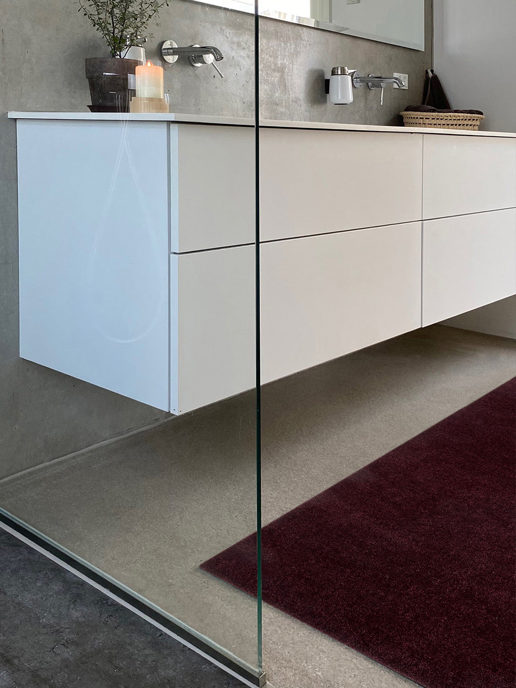 TEPPICH 90 x 200 CM - UNICOLOR BORDEAUX