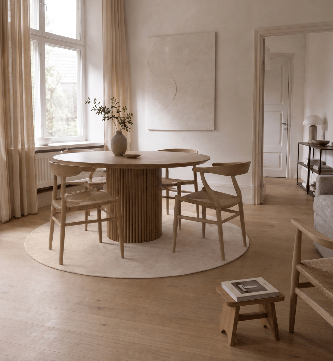TEPPICH Ø200 cm - UNICOLOR IVORY
