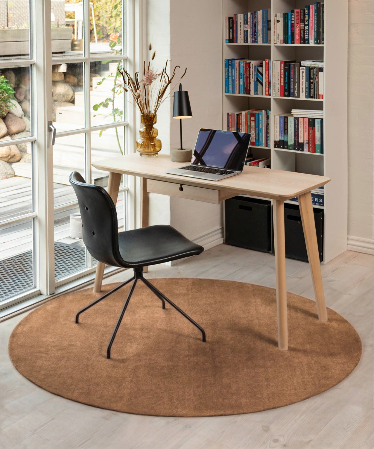 TEPPICH Ø200 cm - UNICOLOR Cognac