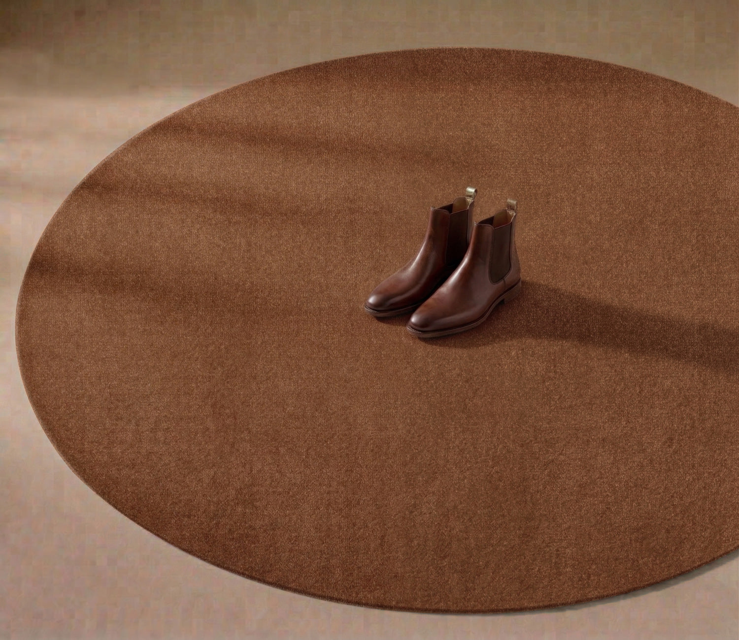 TEPPICH Ø200 cm - UNICOLOR Cognac