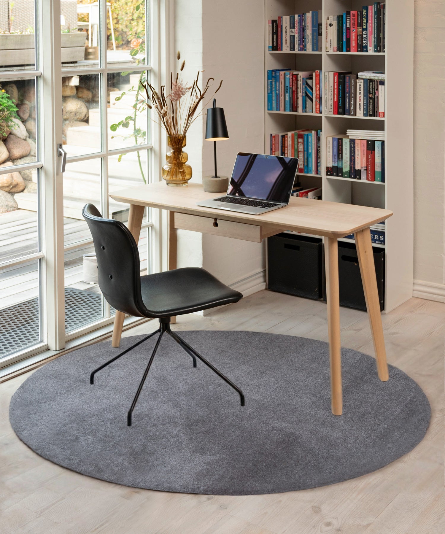 Teppich Ø200 cm - UNICOLOR STEELGREY