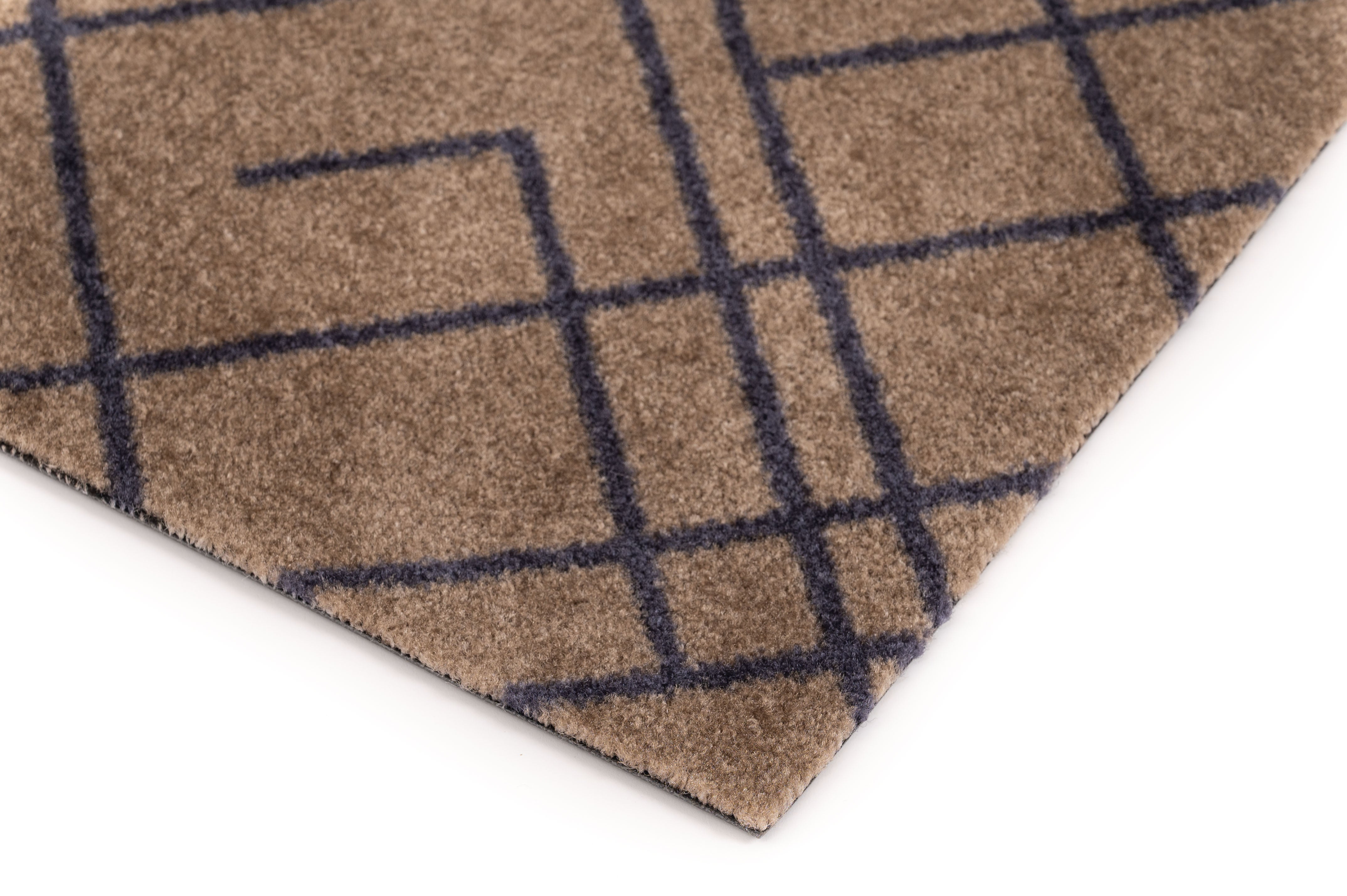 FUSSMATTE 60 x 90 cm - LINES SAND / BLAU-GRAU