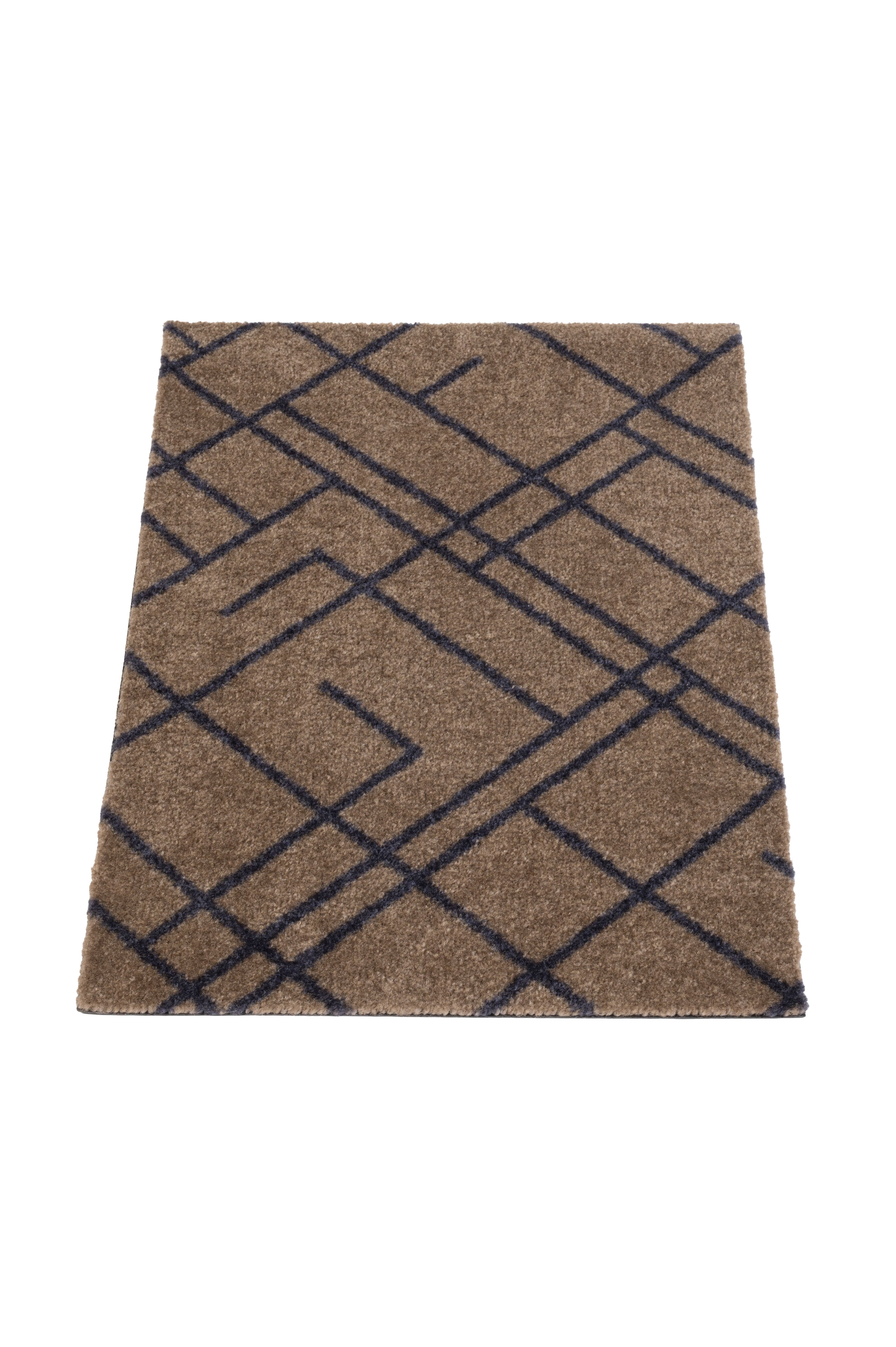 FUSSMATTE 40 x 60 cm - LINES SAND / BLAUGRAU