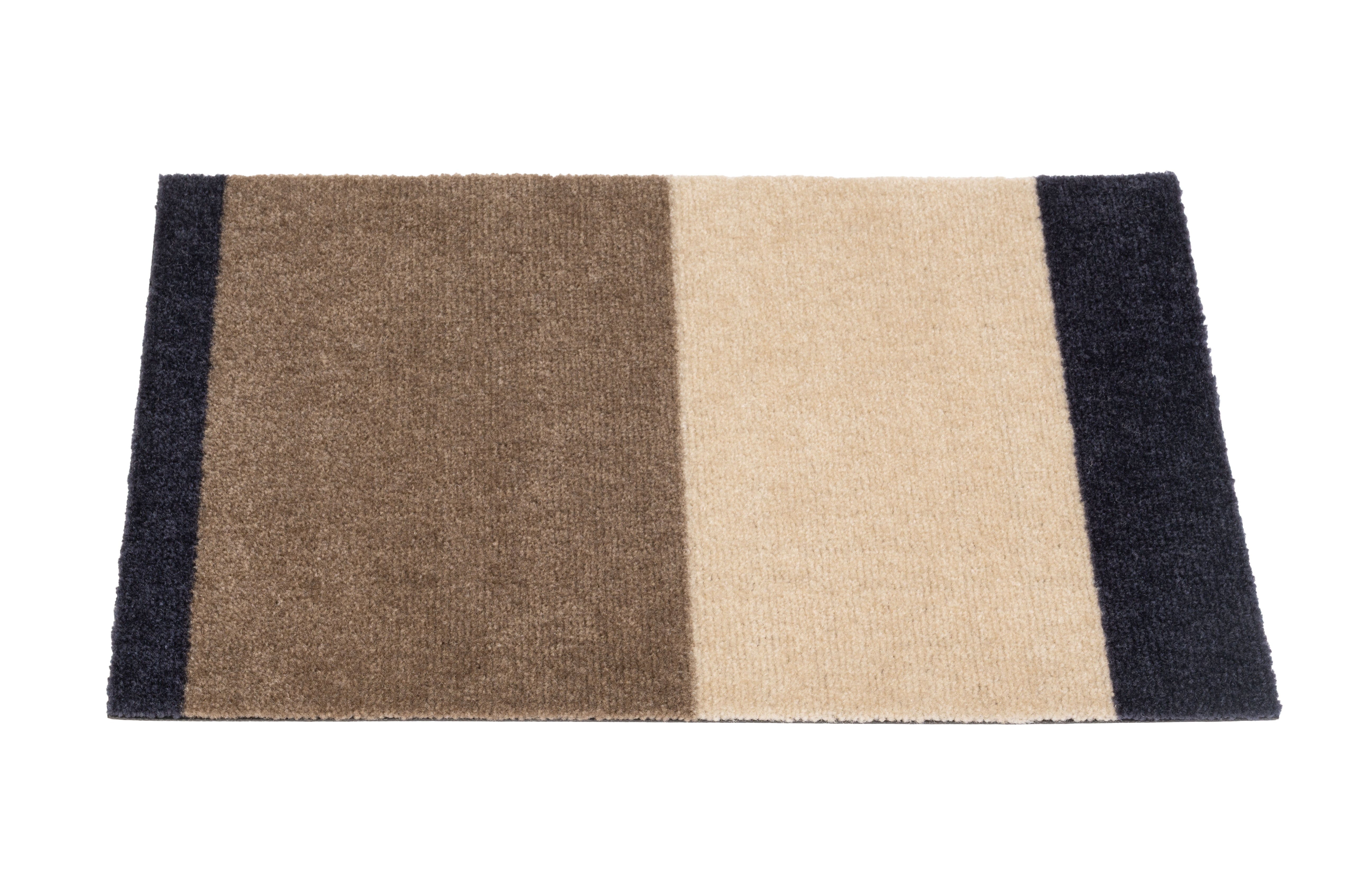 FUSSMATTE 40 x 60 cm – STRIPES BLAU / SAND / IVORY