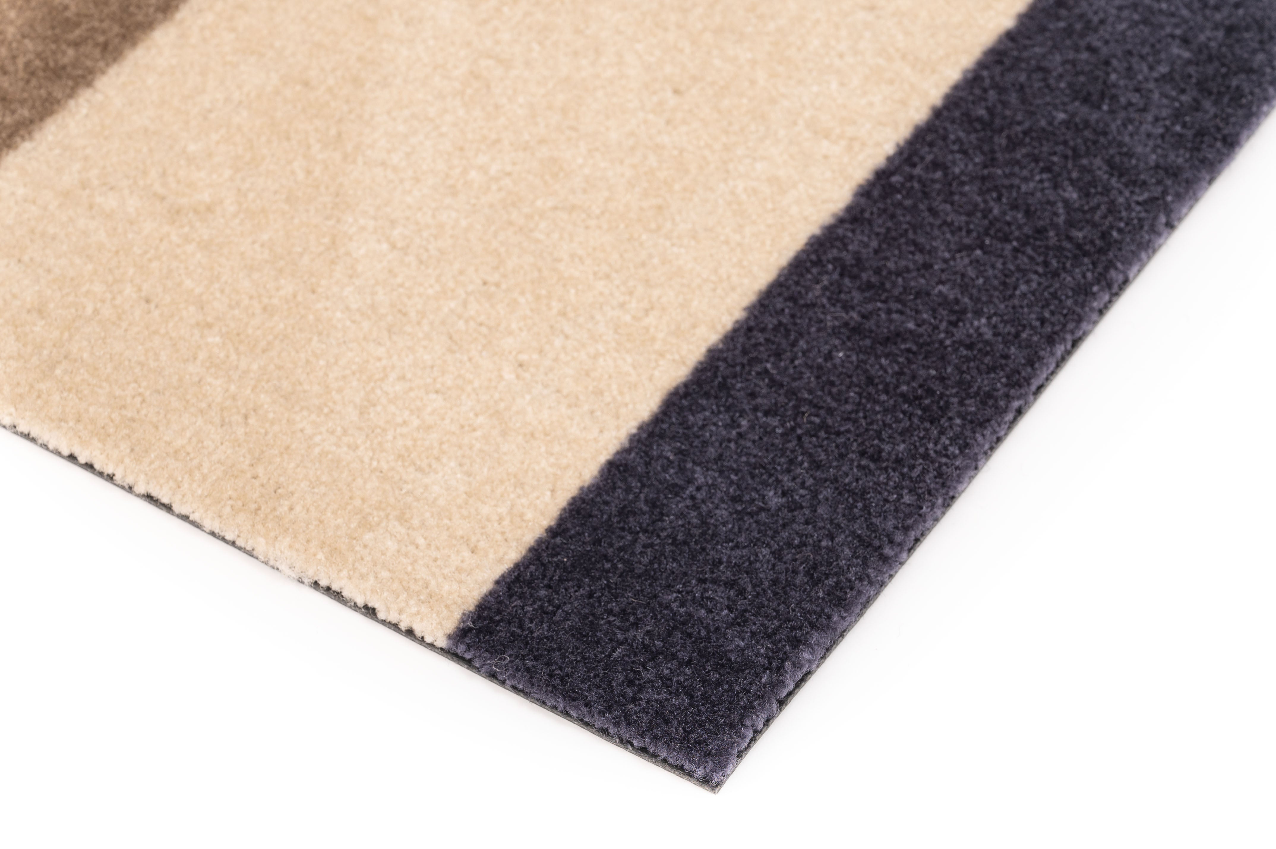 FUSSMATTE 40 x 60 cm – STRIPES BLAU / SAND / IVORY