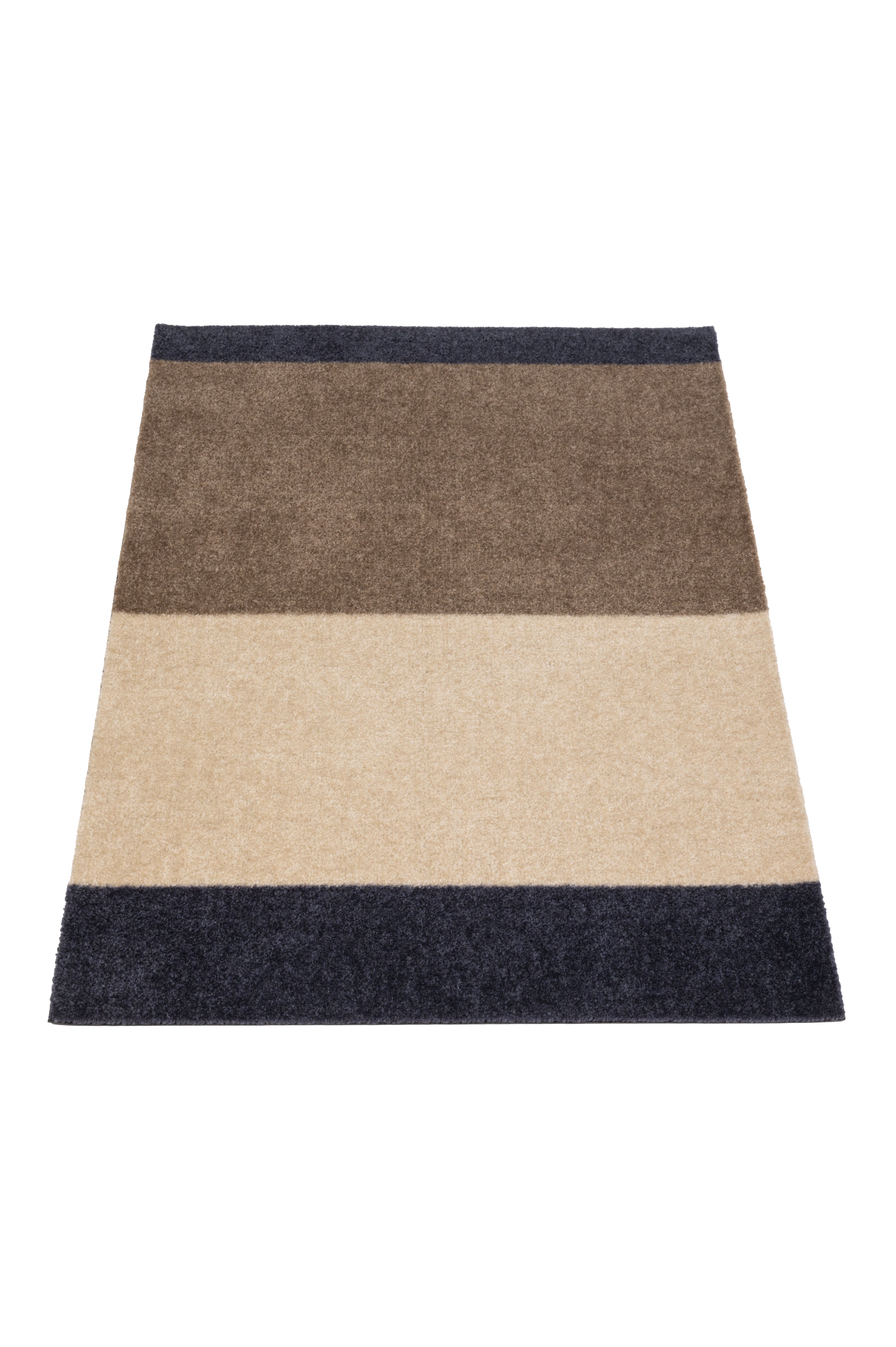 FUSSMATTE 60 x 90 cm - STRIPES BLUE / SAND / IVORY