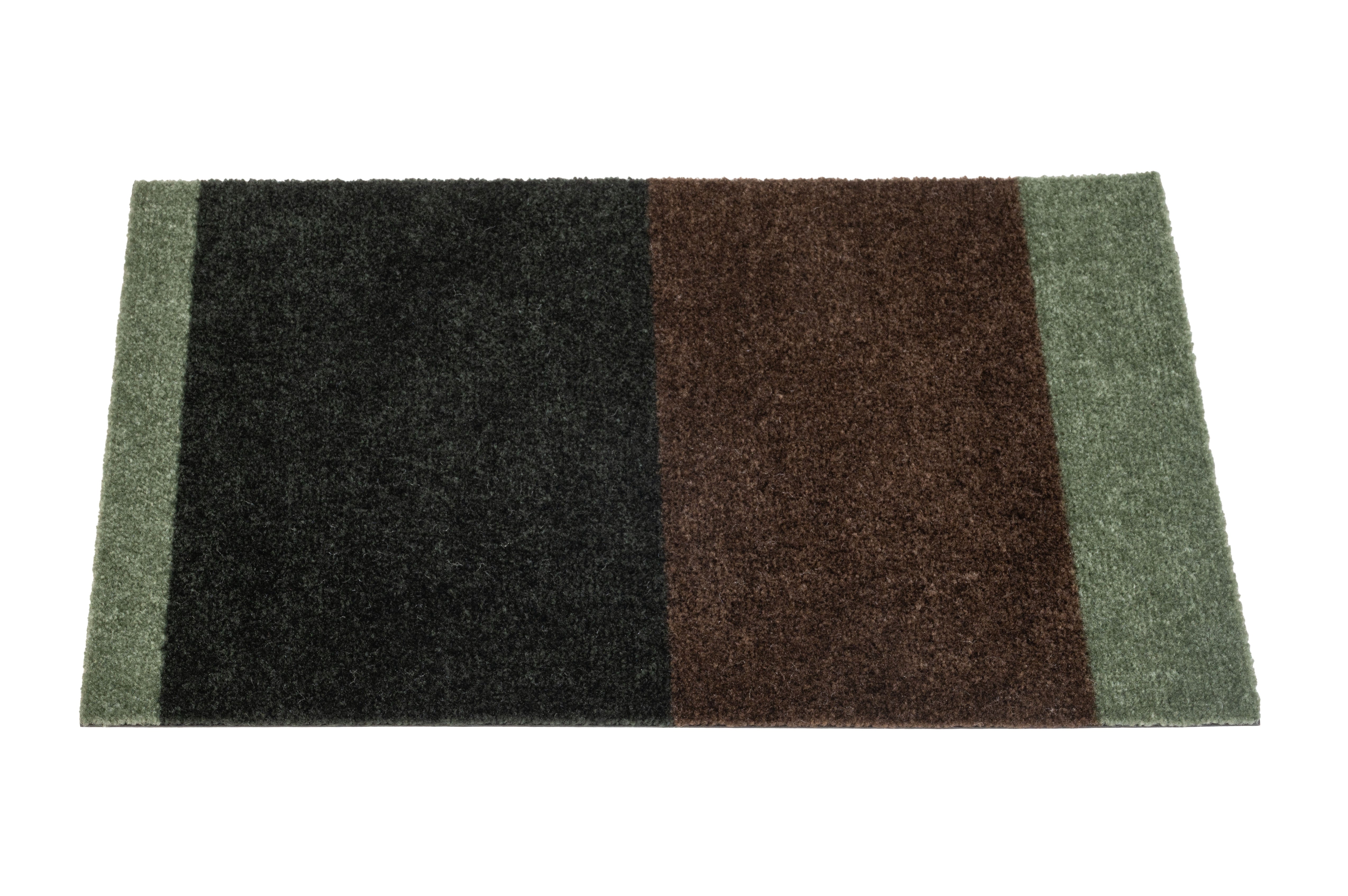 FUSSMATTE 40 x 60 cm – STRIPES GRÜN / BRAUN