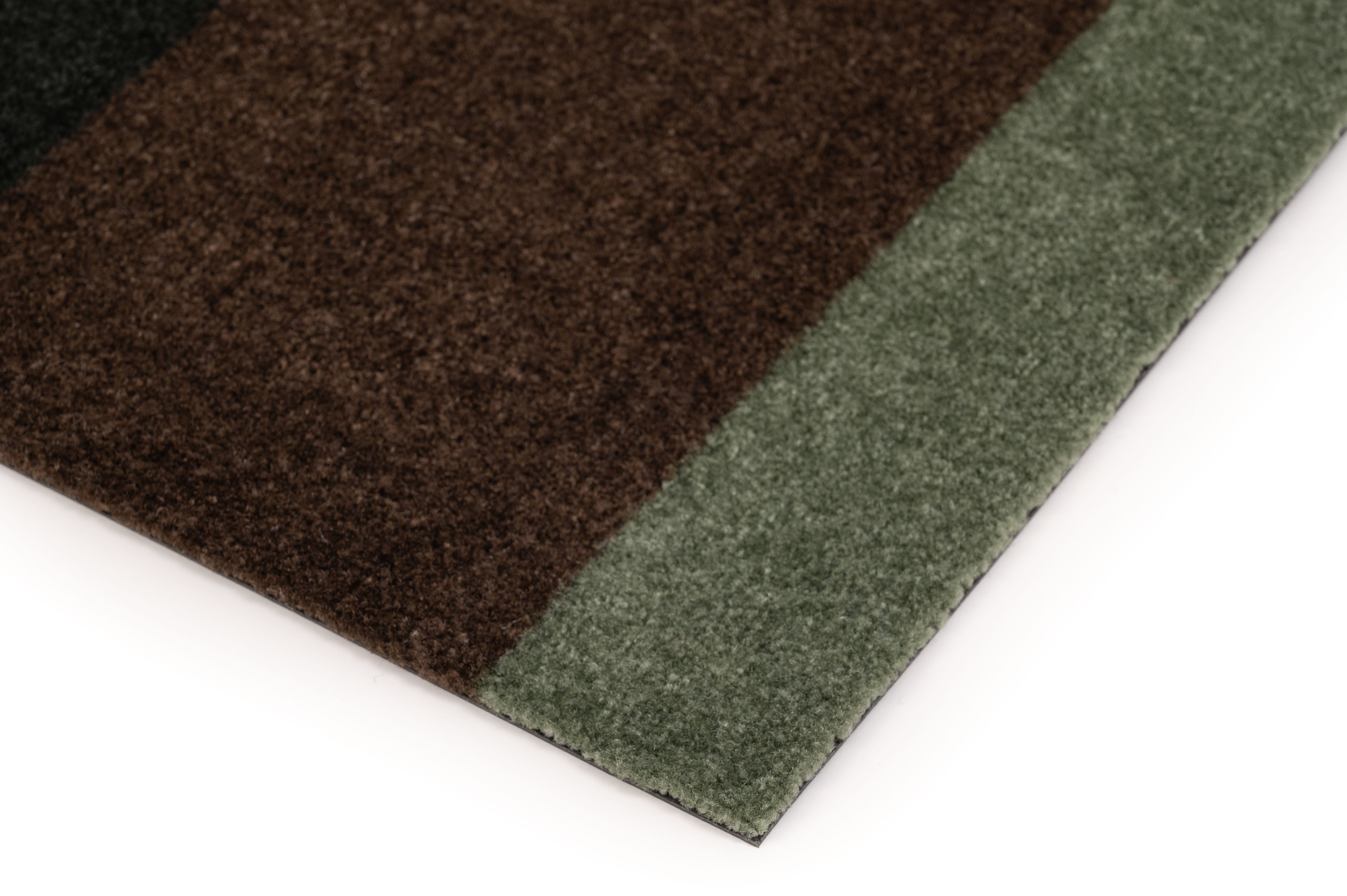 FUSSMATTE 40 x 60 cm – STRIPES GRÜN / BRAUN