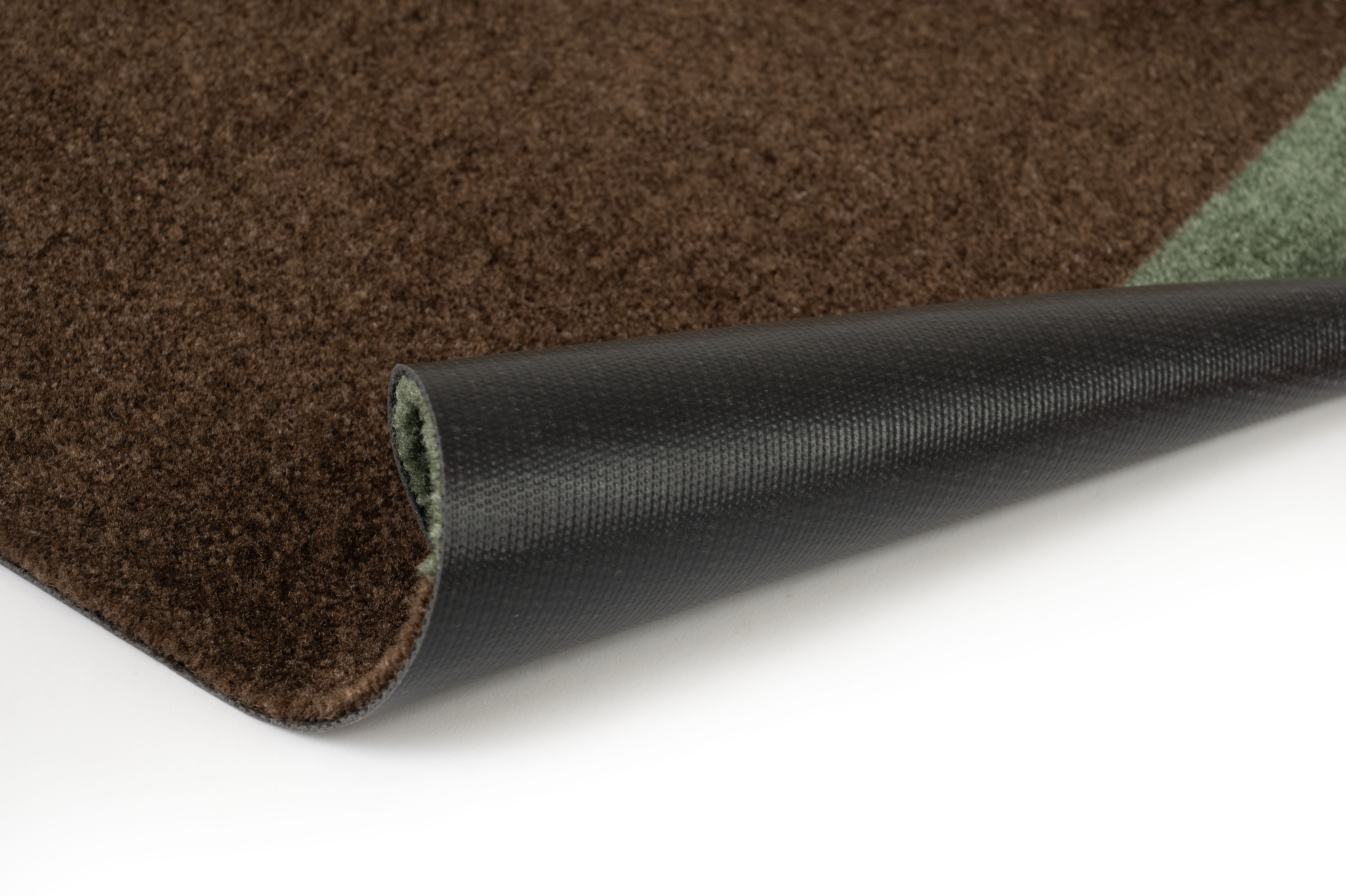 FUSSMATTE 40 x 60 cm – STRIPES GRÜN / BRAUN