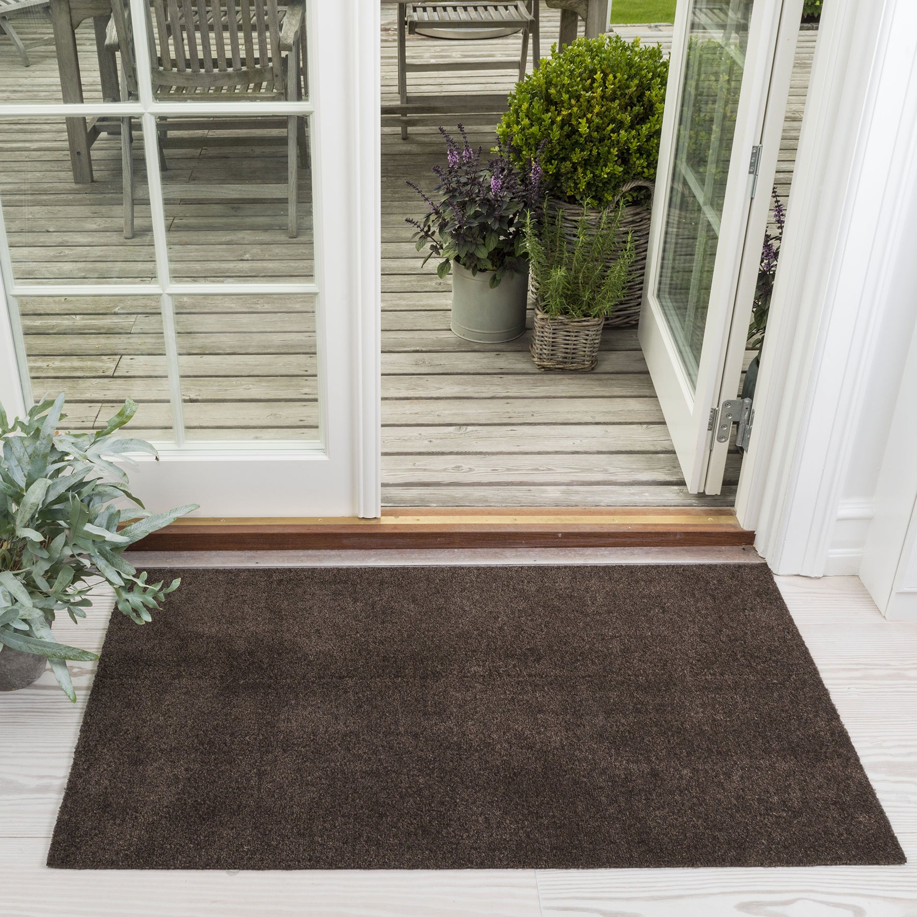 TEPPICH 67 x 120 cm - UNICOLOR BROWN