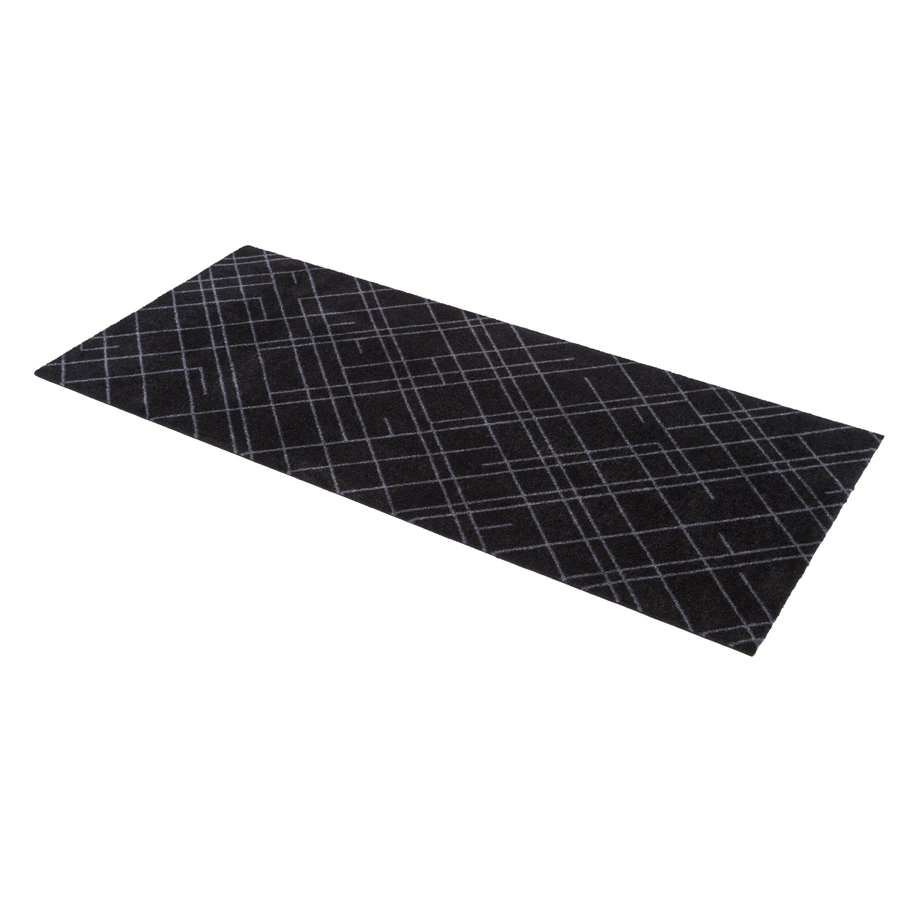 -50% - FUßMATTE 67 x 150 CM - LINES SCHWARZ/GRAU