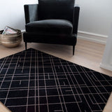 FUßMATTE 90 x 130 CM - LINES SCHWARZ/SAND