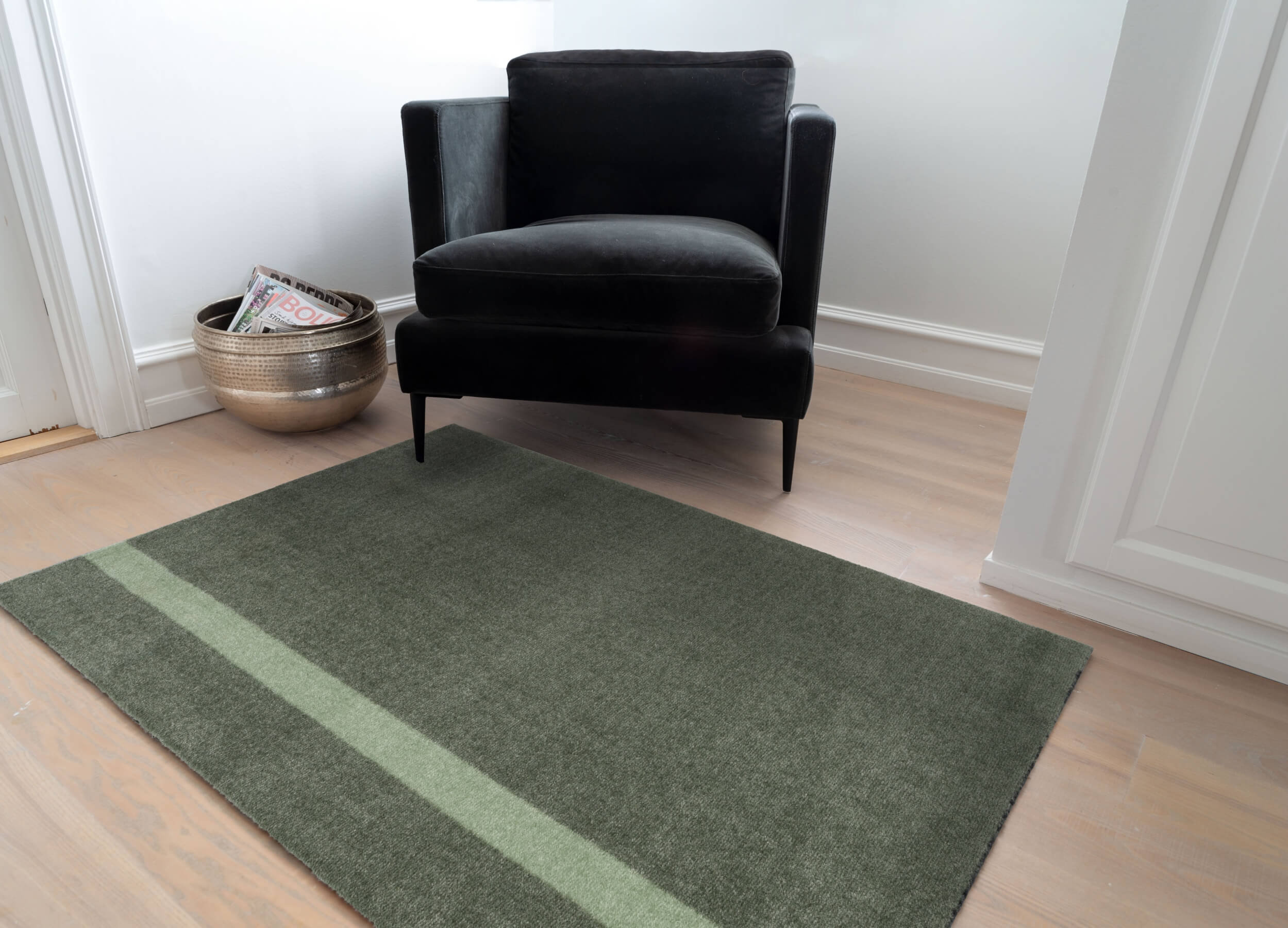 -50% - 40X60 - STRIPES VERTIKAL - HELL / STAUBGRÜN