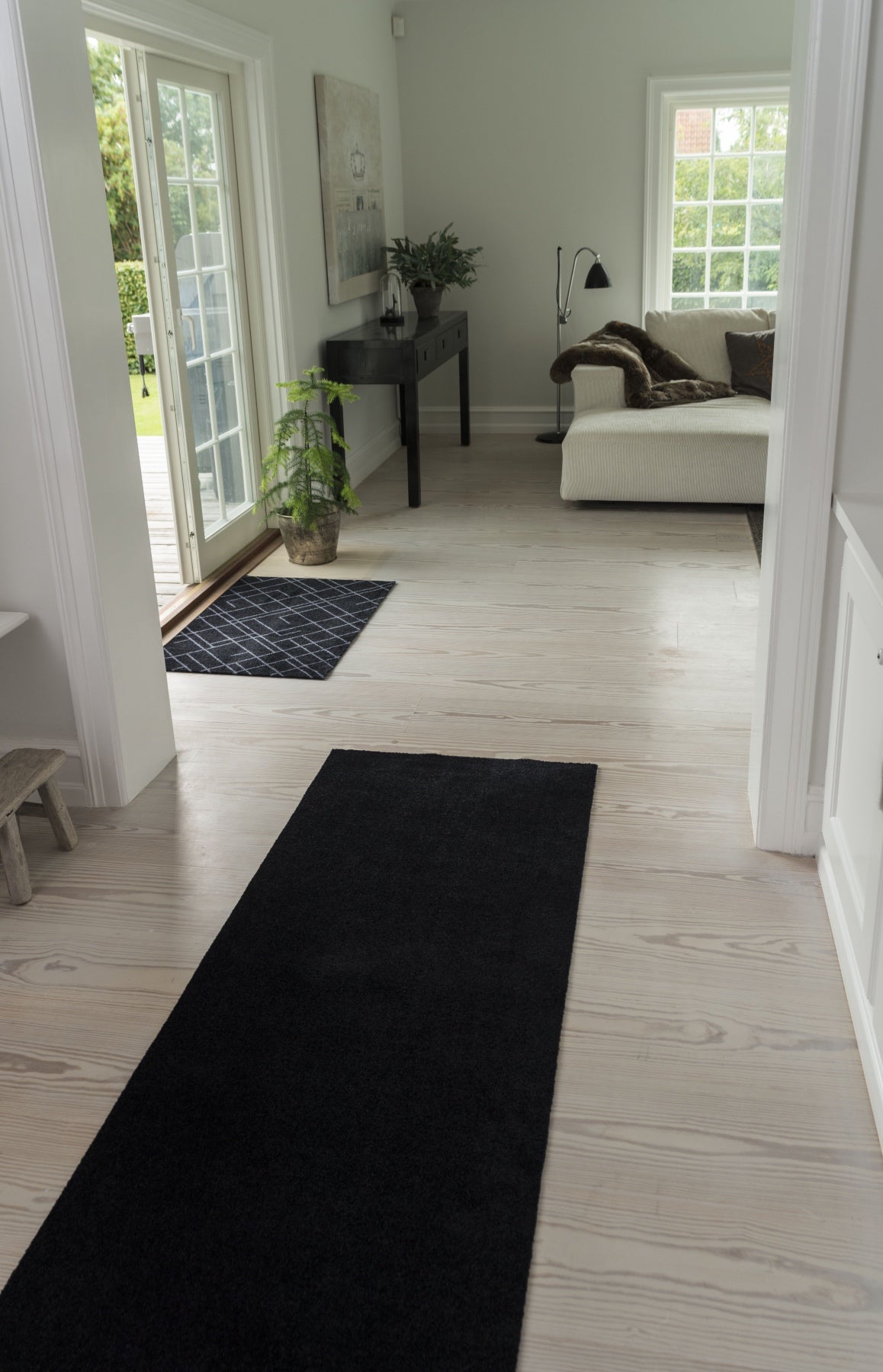 TEPPICH 90 x 200 CM - UNICOLOR SCHWARZ
