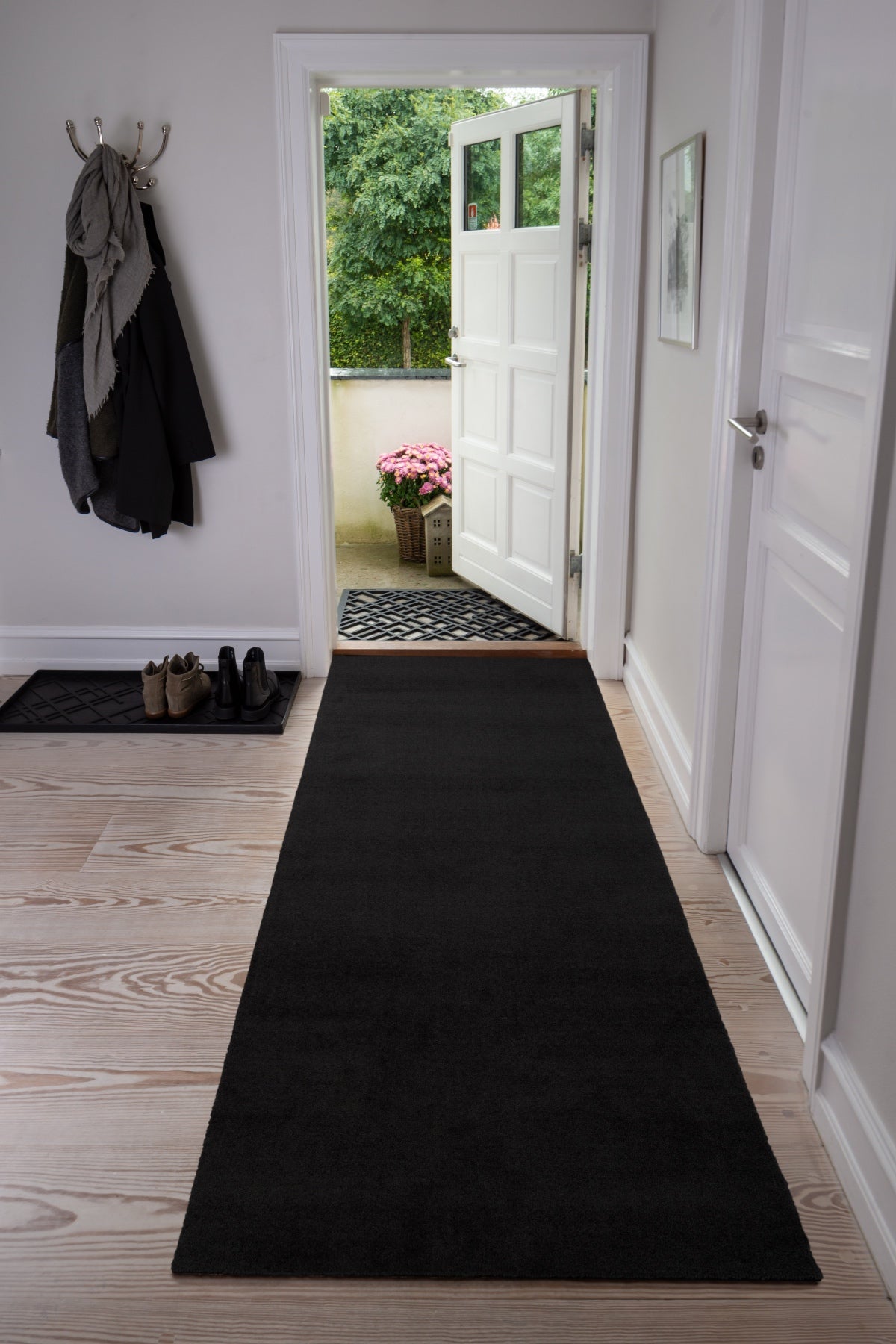 TEPPICH 90 x 200 CM - UNICOLOR SCHWARZ