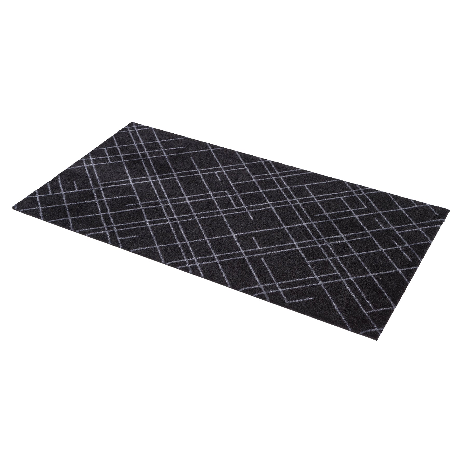 -50% - FUßMATTE 67 x 120 CM - LINES SCHWARZ/GRAU