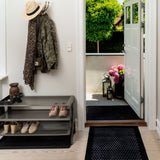 FUßMATTE 67 x 120 CM - DOT SCHWARZ/GRAU