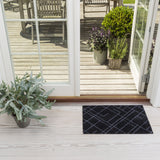 FUßMATTE 40 x 60 cm - LINES SCHWARZ/GRAU