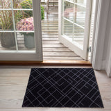 FUßMATTE 60 x 90 cm - LINES SCHWARZ/GRAU