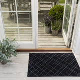 FUßMATTE 60 x 90 cm - LINES SCHWARZ/GRAU