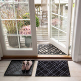 FUßMATTE 40 x 60 cm - LINES SCHWARZ/GRAU