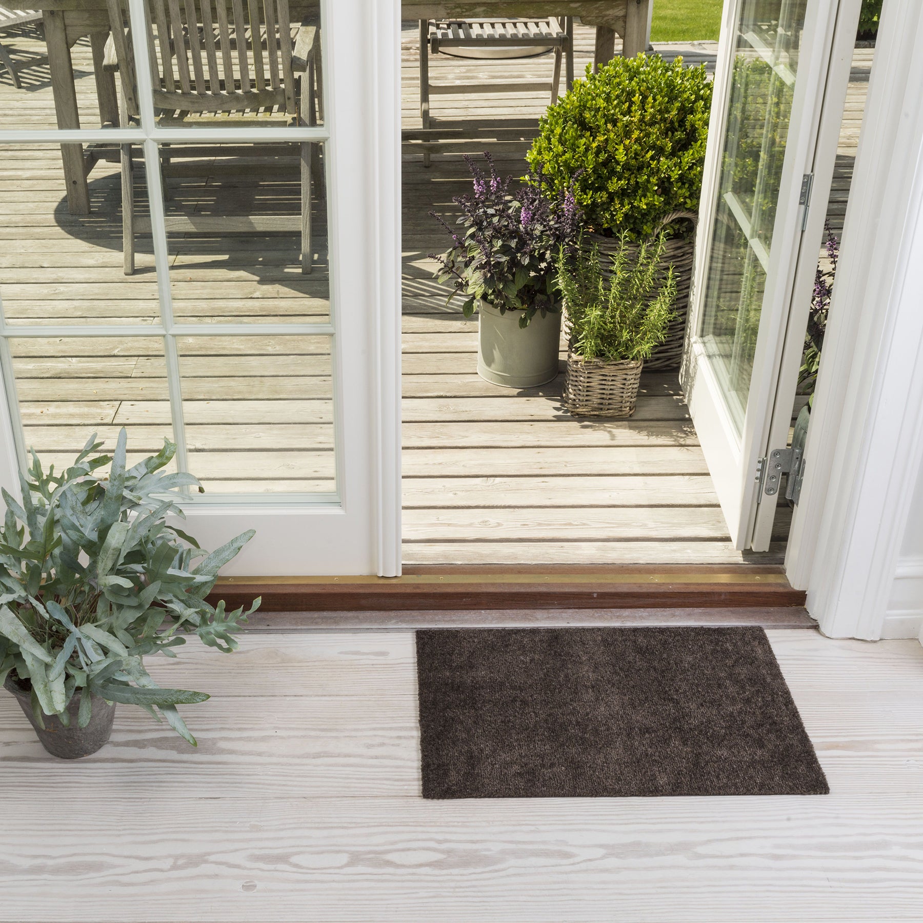 FUSSMATTE 40 x 60 cm – UNICOLOR BROWN