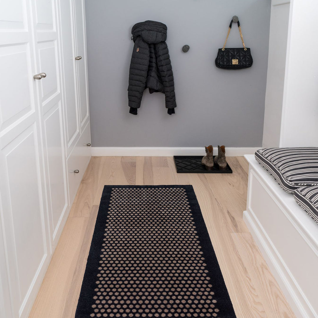 FUßMATTE 67 x 200 CM DOT SCHWARZ/SAND