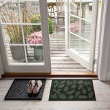 FUßMATTE 40 x 60 CM - LEAVES/DARK GREEN