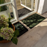 FUßMATTE 40 x 60 CM - LEAVES/DARK GREEN