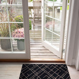 FUßMATTE 60 x 90 CM - LINES SCHWARZ/SAND