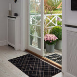 FUßMATTE 67 x 120 CM - LINES SCHWARZ/SAND