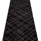 FUßMATTE 67 x 200 CM - LINES SCHWARZ/SAND