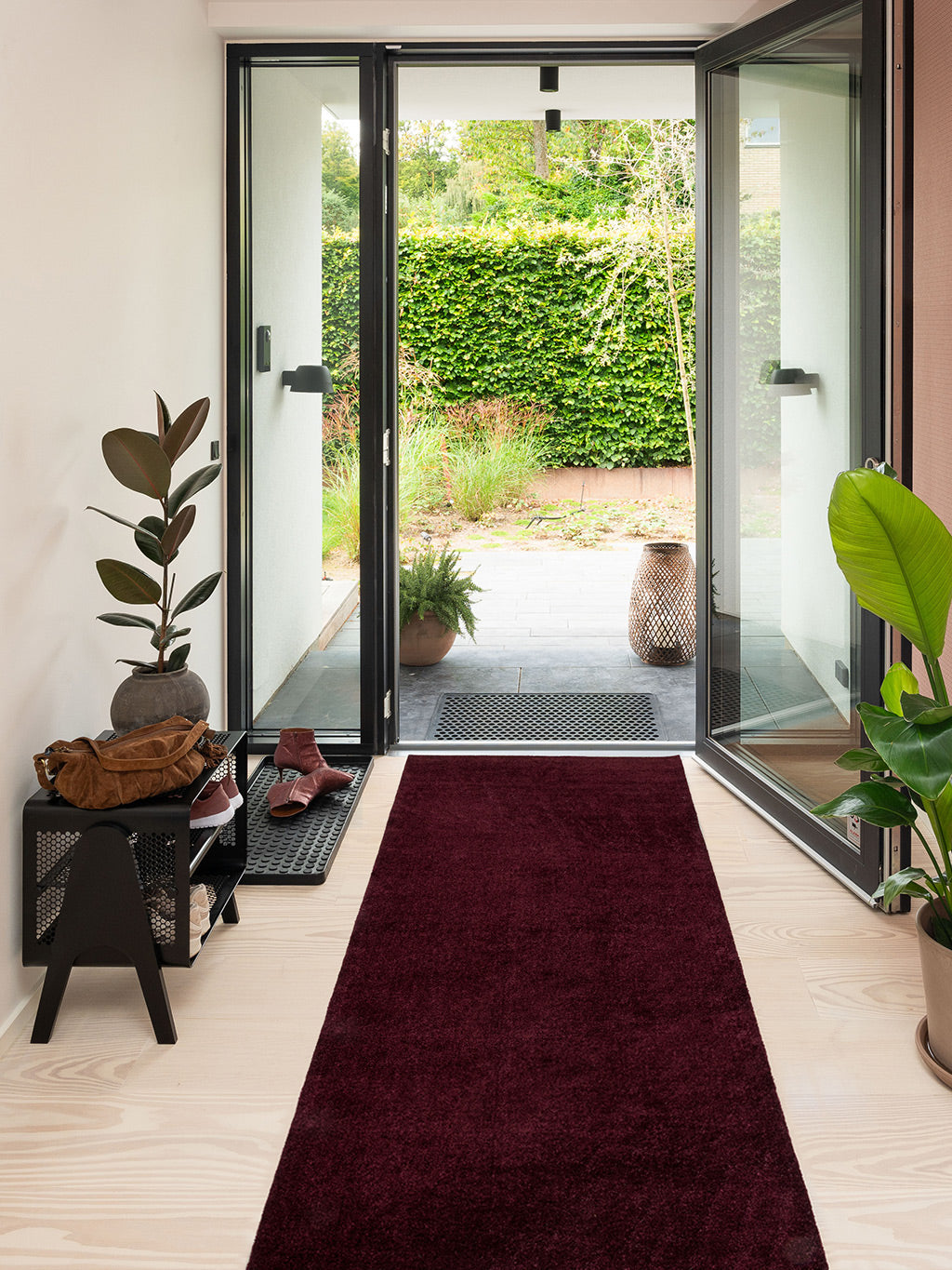 Neuheit - FUSSMATTE 100 X 300 CM - UNI COLOR BORDEAUX