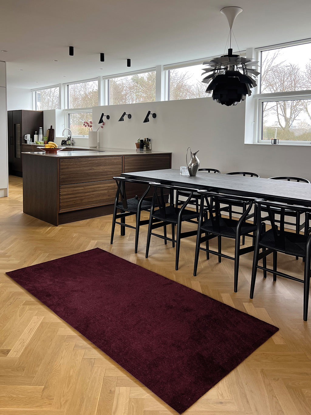 TEPPICH 90 x 200 CM - UNICOLOR BORDEAUX