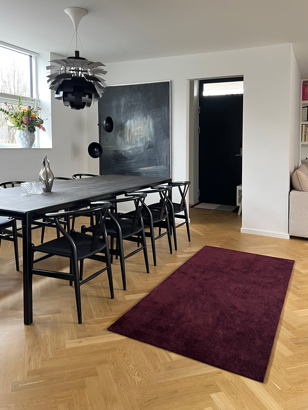 TEPPICH 90 x 200 CM - UNICOLOR BORDEAUX