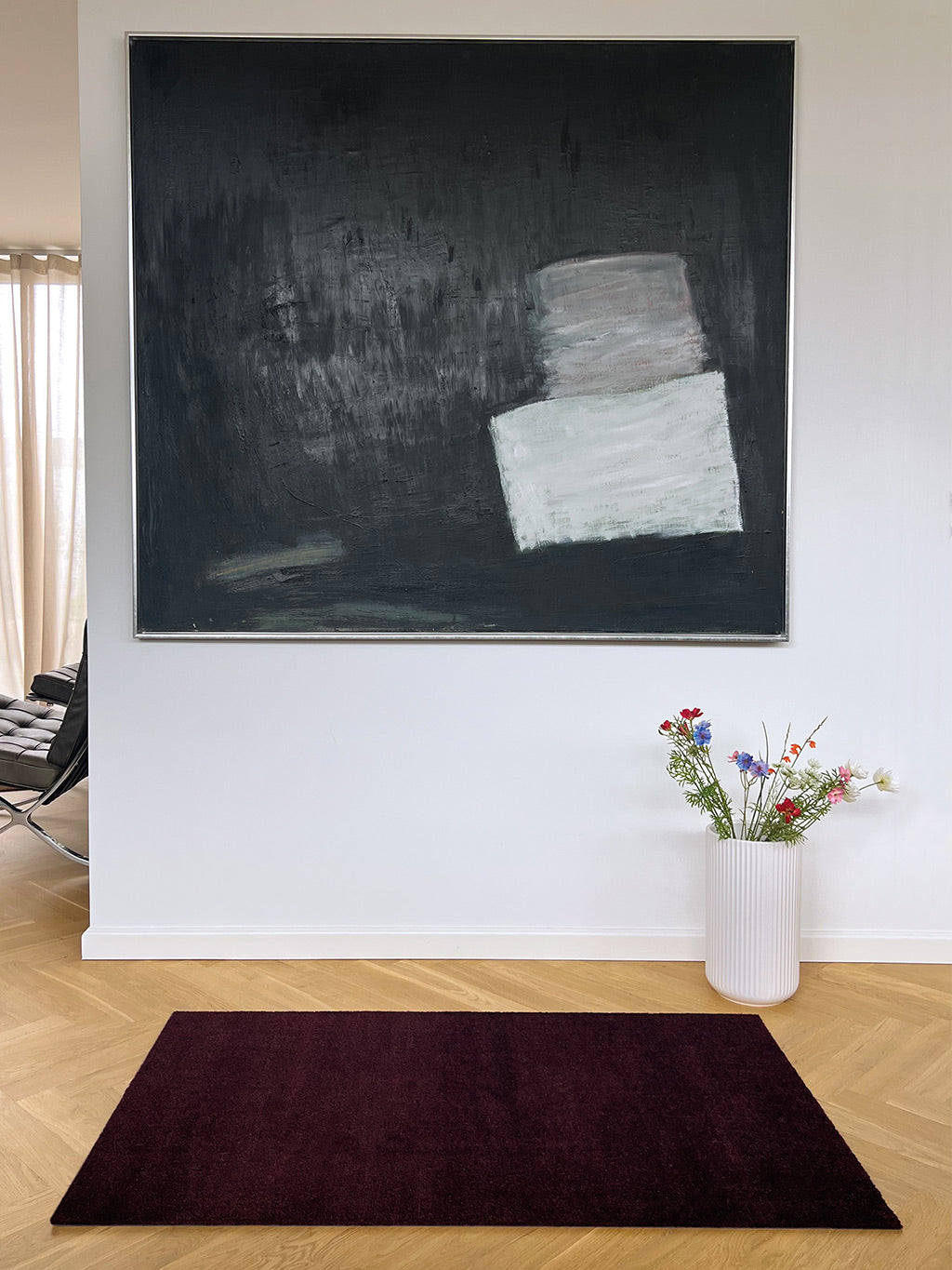 TÆPPE 90 x 130 CM - UNICOLOR BORDEAUX