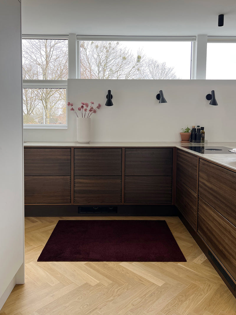 Neuheit - FUSSMATTE 90 X 130 cm - UNI COLOR BORDEAUX