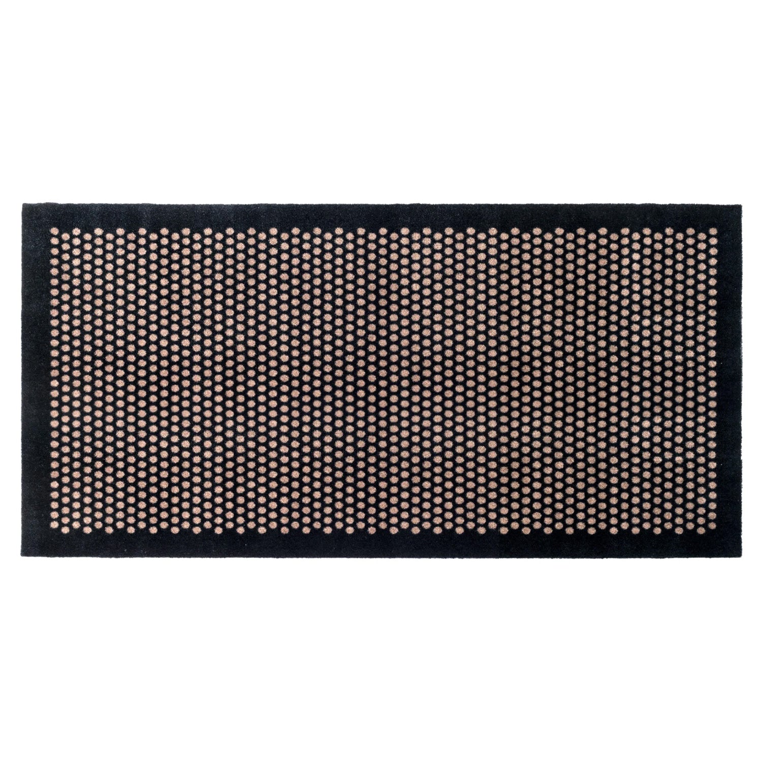 NEU - TEPPICH / FUßMATTE 110 x 200 CM - DOT SCHWARZ/SAND
